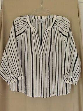 Evereve black & white stripe 'Katie' peasant style blouse